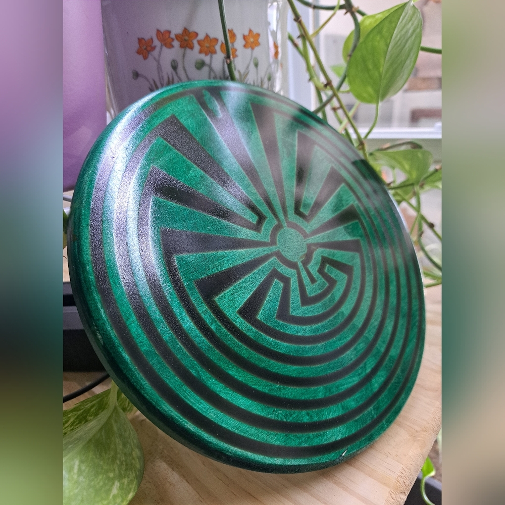 Green and Black Decorative Plate